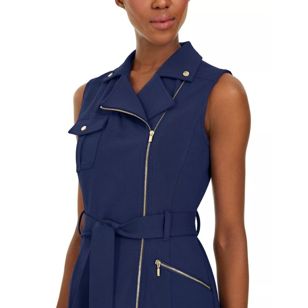Calvin Klein Moto Sleeveless Sheath Dress - Picture 6 of 17